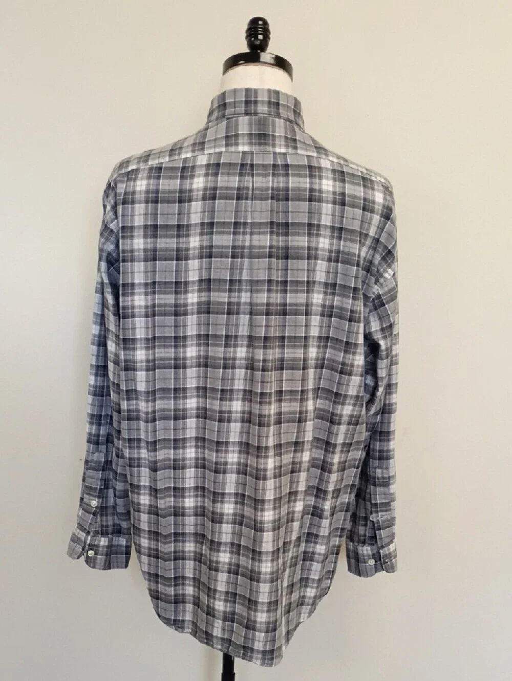 Polo Ralph Lauren Black White Plaid Button Down Shirt Size Large